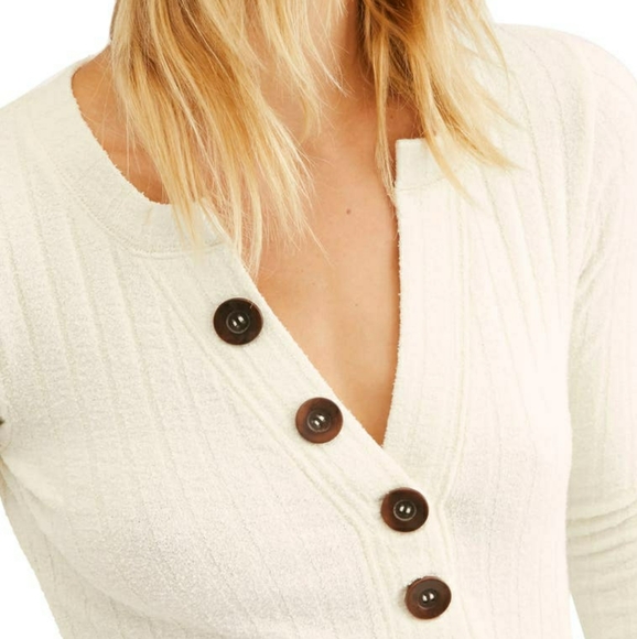 Free People Womens Sweater XSmall Ivory Oliver - Picture 4 of 15